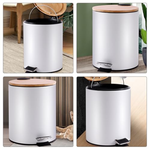 Caneca de Basura Abaodam 5l con Pedal Silencioso y Tapa Blanca miniatura 7