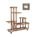 AMZOPDGS Soporte para Plantas Estante de Madera Soporte para Estante de Flores en Niveles Interior Soporte para Maceta para Exteriores Estante para bonsái Superior e inf