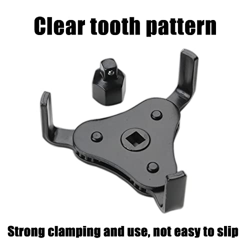 Jawmoy 1 Pc Universal Adjustable Oil Filter Wrench From 2-1/2 Inch To 4.25 Inch Wrench Tool Set With 3 Jaws, Oil Filter Removal Tool For Motorcycles Cars Trucks (Black) #TOP3