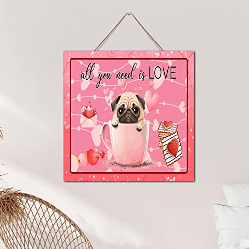 Objet déco bois vintage Carlin style rétro rustique Saint-Valentin - 5