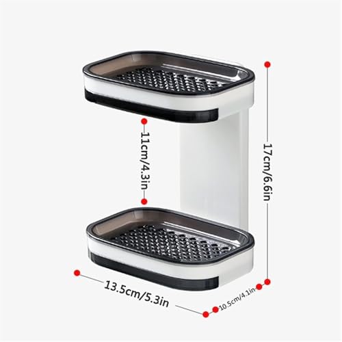 Image of Wall Mounted Double Layer Soap Dish Punch-Free Drawer Draining Holder Kitchen Sponge Storage Box Bathroom Organizer Rack Shelves (2, SOAP Holder 2 in 1)