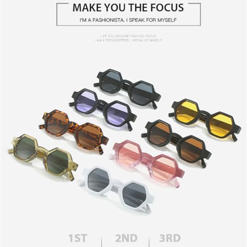 Lunettes de soleil carrées polygone finitions premium design rétro nuances de créateur