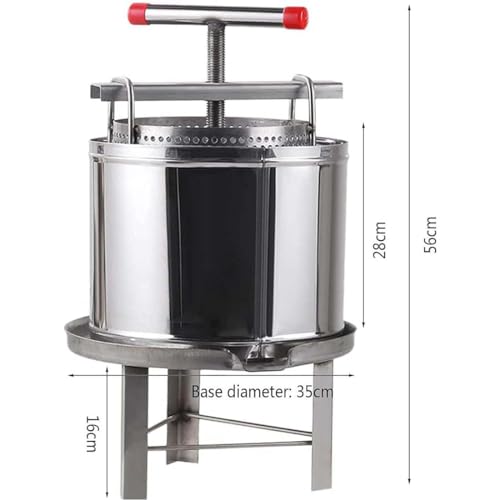 Prensador de miel manual de acero inoxidable para apicultura con filtro, mango en forma de T para un uso fácil, equipo esencial para apicultores domésticos