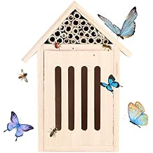 Insect House, Garden Outdoor Wooden Insect Bee House, Wood Bug Room, Shelter Nesting for Ladybugs Butterfly Mason Bees, Box DecorationC-Type