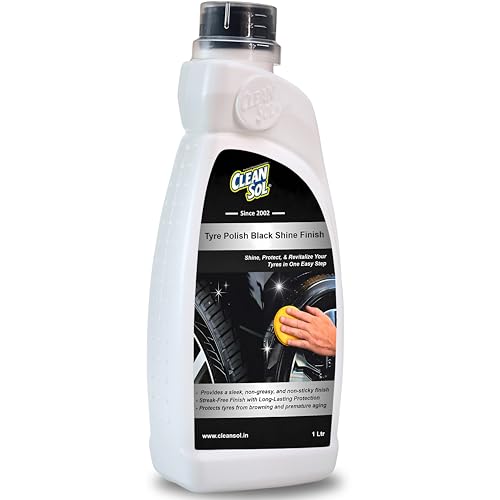 Image of Cleansol Tyre Polish Liquid for Car, Bike, Scooter & All Vehicles | High Gloss Black Shine Spray | Long-Lasting Water-Resistant Formula | 1 litre