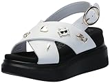 KARL LAGERFELD Paris Women's Shoes flat sandal,BRT WHITE,9.5
