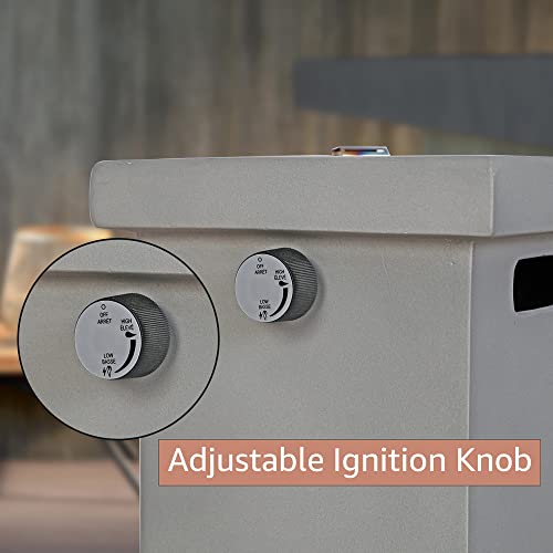 Portable Tabletop Fireplace Propane Gas Fire Pit, Concrete Outdoor Smokeless Fire Bowl, 10 Inch, 10,000 Btu With Csa Certification For Camping, Patio, Outdoor Heating And Bonfire (Square-Light Gray) #TOP4