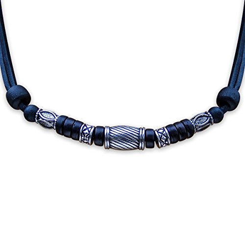 Preisvergleich Produktbild HANA LIMA ® Halskette ohne Anhänger Surferkette Lederkette Herrenkette Edelstahl