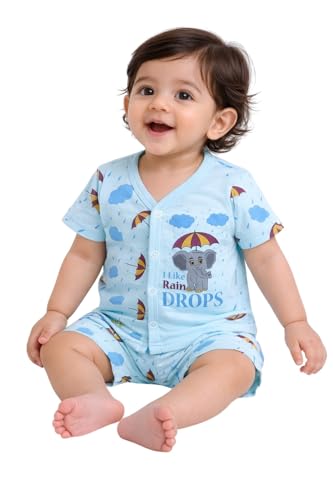 Image of Chandrika Baby Boys & Girls Regular Fit 100% Cotton Half Sleeve Jhabla & Shorts Set Pack of 3