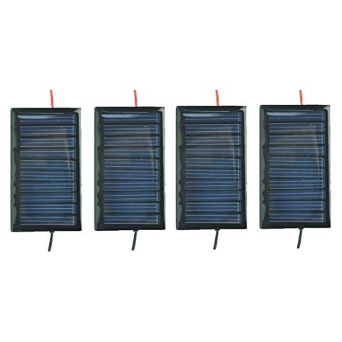 AMX3d AMX Solar 5V 30mA 53X30mm Micro Mini Power Solar Cells for Solar Panels with Wires- DIY Projects - Toys - Solar Charge 3.6v 4 Pcs Cover