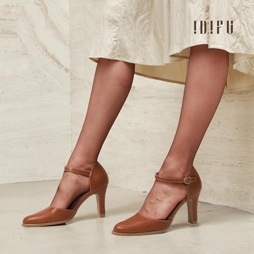 Image of IDIFU IN3 Closed Toe Chunky High Heels Comfortable Dress Shoes for Women