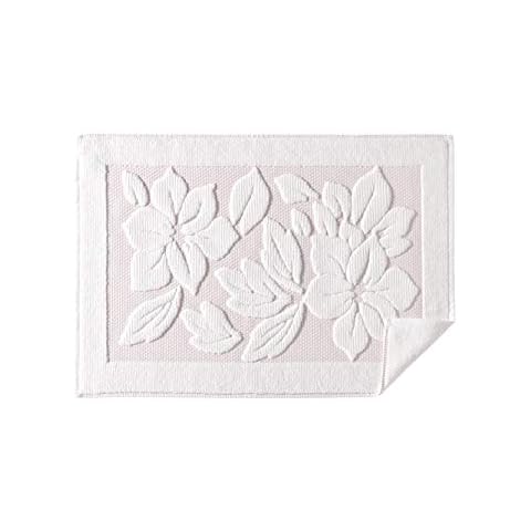ASTREA TEXTILES Bath Mat - Bath Rug - Bath Mats for Bathroom - Washable Shower Mats - Sink Floor Towels - 100% Turkish Cotton Bathroom Mats (1, Cream with Pink Lines) Cover