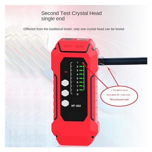 Probador de cable King NF-802 de alta precisión con voltaje soportado y USB 4