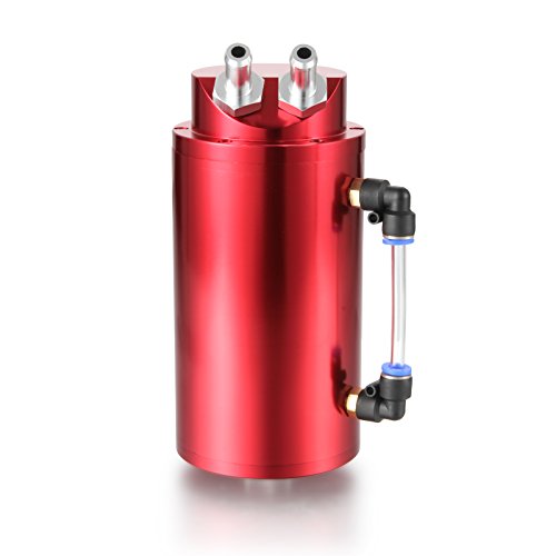 Dromedary Red Aluminum Oil Reservoir Catch Can Tank Kit Breather Filter Baffled #TOP12