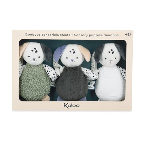 Set de 3 doudous sensoriels Kaloo pour l'éveil des bébés dès la naissance