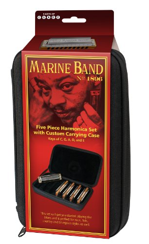 Hohner MBC5 Marine B- 1896 5 Pack Harmonicas Includes Keys G, A, C,D & E (Black) - Les Beatles, Paul McCartney, John Lennon, RIngo Starr, George Harrison Hohner MBC5 Marine B- 1896 5 Pack Harmonicas Includes Keys G, A, C,D & E (Black) – Image 3