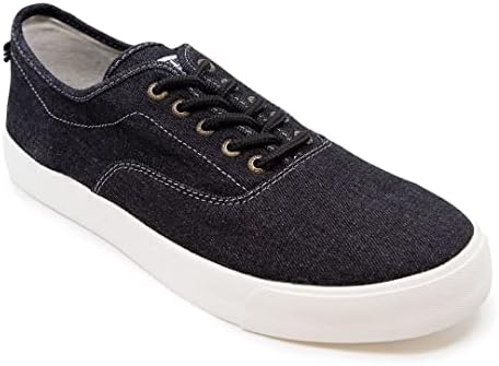 Nautica Men's Lace-Up Material Boat Shoe, Casual Loafer, Fashion Sneaker, Low Top Active-Landen-Black Denim-10