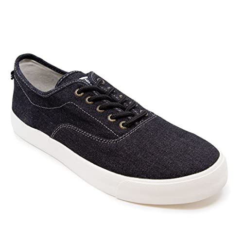 Nautica Men's Lace-Up Material Boat Shoe, Casual Loafer, Fashion Sneaker, Low Top Active-Landen-Black Denim-10 #TOP21