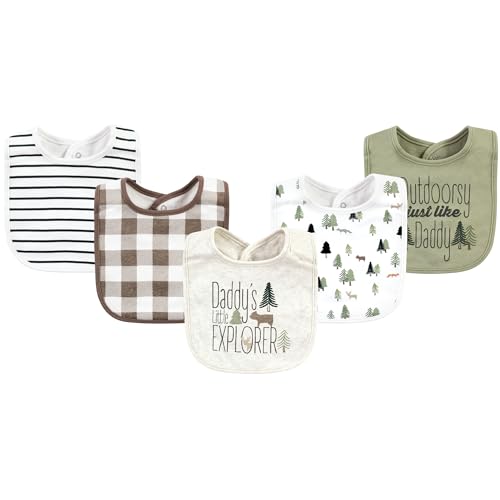 Image of Hudson Baby Unisex Baby Cotton Bibs, Daddy’S Explorer, One Size