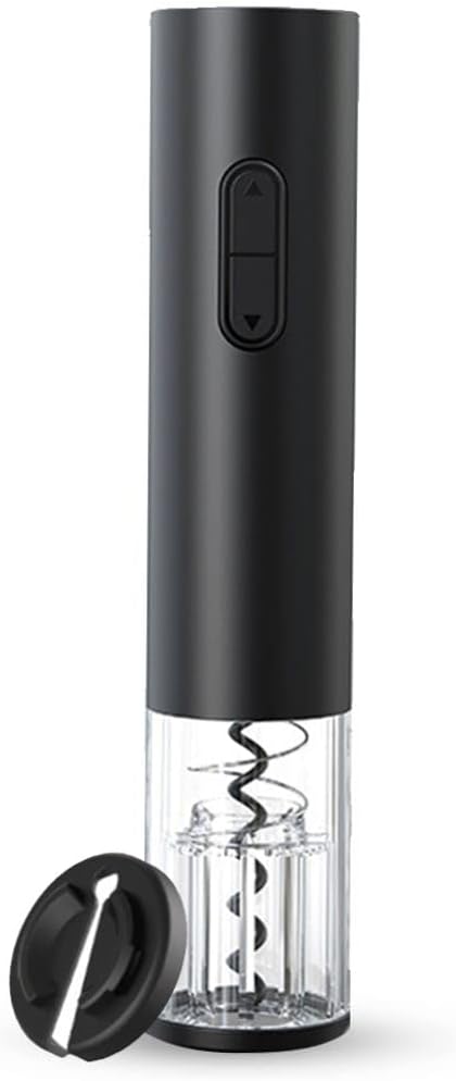 Electric Wine Opener Set, Automatic Wine Bottle Opener Bottle Opener with Foil Cutter Reusable Wine Opener Wine Bottle Opener for for Home, Kitchen, Party and Bar Wine Lovers Gift (Black)