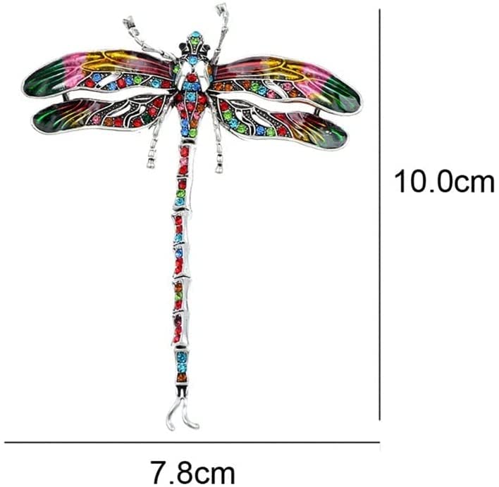 Brosche Bunte Emaille Libelle Broschen für Frauen Mantel Pin 2Colors Insekt Schmuck Strass Zubehör