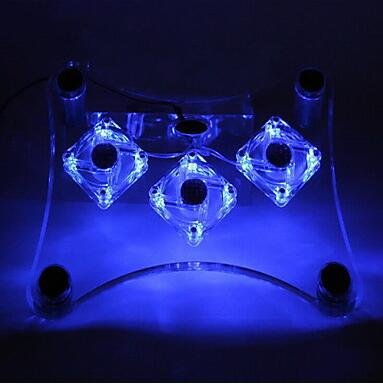 SOROPINLaptop Cool Pad,USB Laptop Cooling Pad Notebook Stand Cooler Silence,USB Transparent Light Three Fan Laptop Cooling Pad