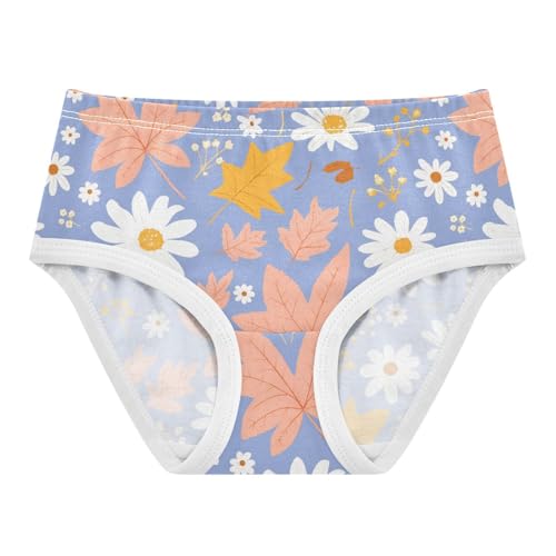 Wusikd Maple Leaves Girls' Underwear Cotton Daisies Girls Briefs Soft Toddler Underwear 2T