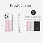 Silicone Dual-Sided Strong Suction Cup Phone Case Detachable Mount - Hands-Free for Selfies & Videos, Reusable Fidget Sticky Grip,Easy to Clean Phone Holder for iPhone/Android, 3.74"x2.17"(Pink)