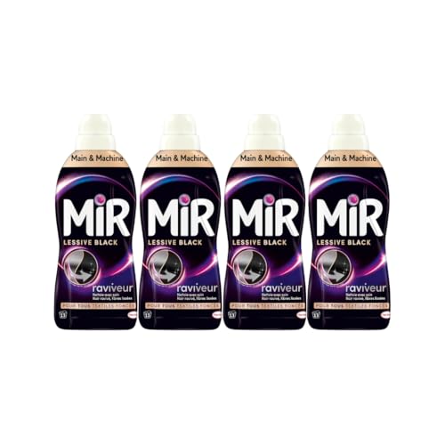 Mir - Lessive Liquide Black - Main & Machine - Raviveur - Formule Unique 3en1 - Couleurs - Fibres - Fraîcheur - Nettoie avec Soin - Anti-Bouloche - Pour tous...