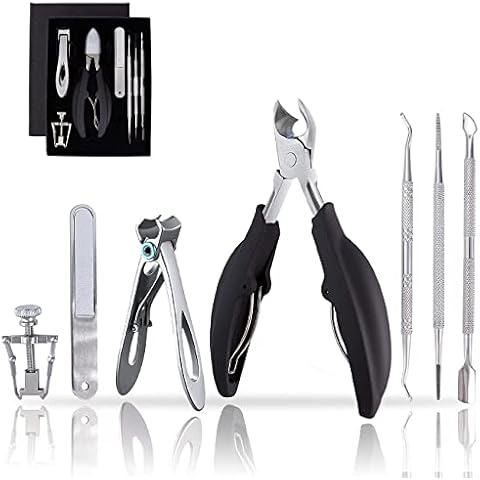 Toenail Clippers Set for Ingrown/Thick Nail, Wide Jaw Opening Nail Clipper for Thick Nail, Ingrown Toenail Tool Kit for Ingrown Toenail, Pedicure Tool for Elderly/Men/Women by MAYKI Cover