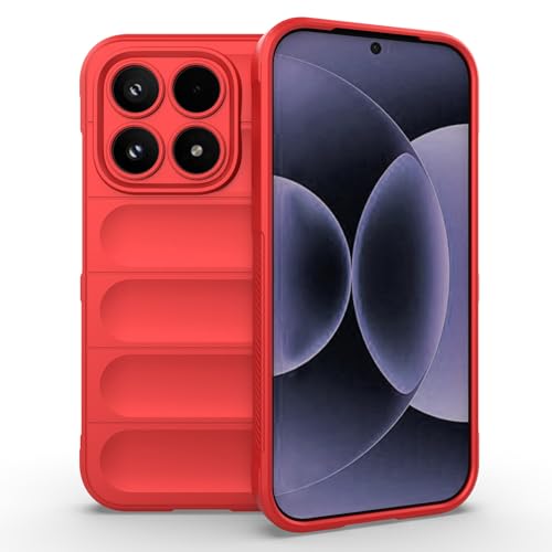 Image of for Xiaomi 17 Case Anti-Drop Soft TPU Rugged Phone Back Cover - Red
