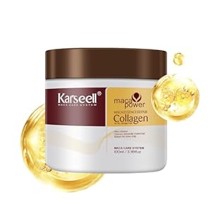 Karseell 3.38floz 100ml Collagen Hair Treatment Deep Repair Conditioning Argan Oil Collagen Hair Mask Essence for Dry Damaged Hair All Hair Types