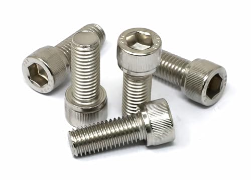 Image of iexcell 5 Pcs M12 x 30mm Thread Pitch 1.75 mm Stainless Steel 304 Hex Socket Head Cap Screws Bolts Kit
