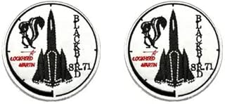 2pcs Lockheed SR-71 Blackbird CIA Vietnam Skunk Works Plane Embroidery Patch Backer for Hook & Loop Morale Patches Tactical Military Badge