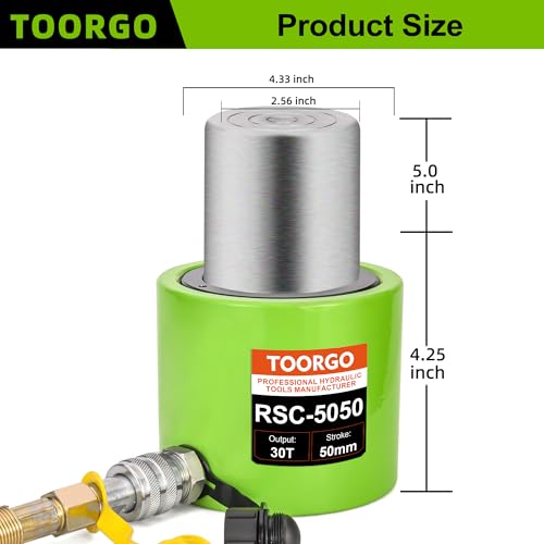 Image of 50 Ton Hydraulic Cylinder Jack,2 inch Stroke Hydraulic Ram Jack, Porta Power Automatic Retracting Jack, Green