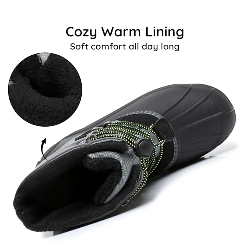 Apakowa Kids Boys Girls Winter Snow Boots Waterproof Outdoor Insulated Snow Boots (Little Kid/Big Kid)4