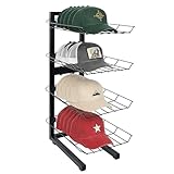 koretech Hat Display 4 Tier, Hat Rack Stand, Metal Hat Stands for Multiple Hats, Commercial Retail Hats Display, Black