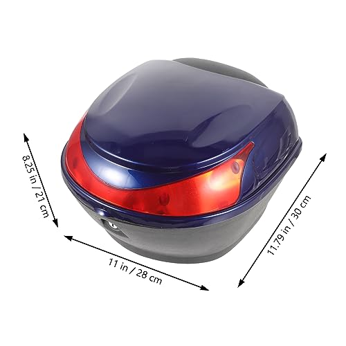 Top case moto 35L bleu rigide et verrouillable avec réflecteur