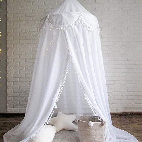 Bed Canopy Round Dome, Chiffon Mosquito Net Indoor Outdoor Playing Reading Tent Bedroom