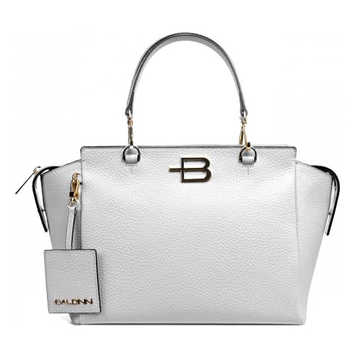 Sac à main élégant cuir de veau texturé anti-rayures blanc femme
