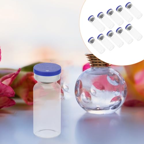 100 Frascos de vidrio transparente de 10ml con base estable de Abaodam 7