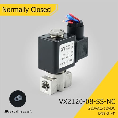Électrovanne 12V 220V VX2120-08-SS-NC contre les fuites d'eau