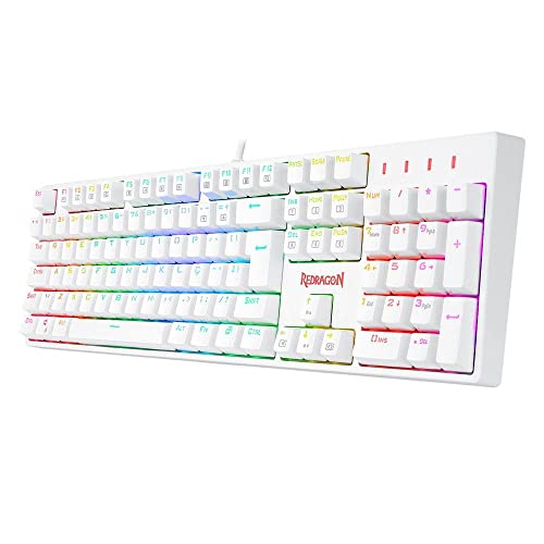 Teclado Redragon SURARA Pro RGB Branco (Switch Óptico Azul) K582W-RGB-PRO (PT-BLUE)