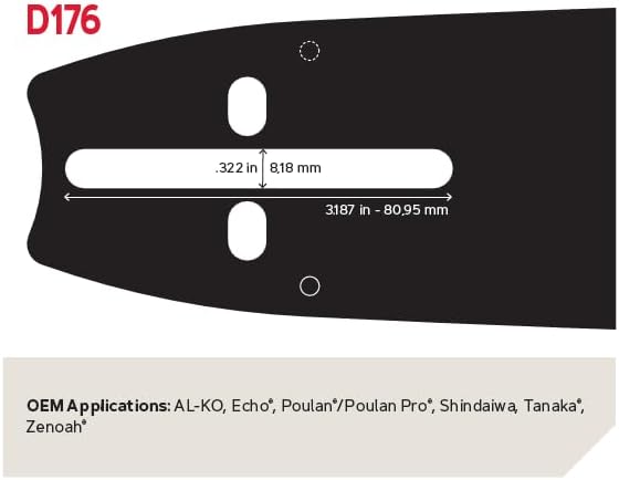 Miniatura 5 de Oregon Barra guía de motosierra y combo de cadena, repuesto AdvanceCut para cadenas de sierra, con cadena de retroceso bajo, longitud de barra de 20