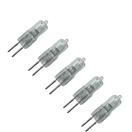 UGEFKMQ Lampadine Alogene G5.3 12V 75W Lampadina A Capsula Trasparente GU5.3 Base a doppio ago Lampadina Bianco Caldo Dimmerabile,20 W,10 Pezzi