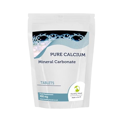 Calcium Carbonate 400mg 30 Tablets Made in The UK Provide Essential Vitamins and Minerals for Healthy Bones and Teeth