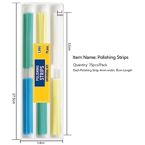Zahn Schleifpapier, Dental Polierstreifen,Size - 4mm Breite, NatureAqua Harz Zahn Polier Interdental Schleifwerkzeug(75Pcs/Pack)