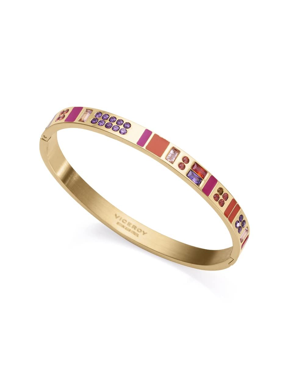 Bracciale Viceroy in acciaio 6 cm donna 14184P01000 maglie rigide zirconi gioiello - Joyeriacanovas