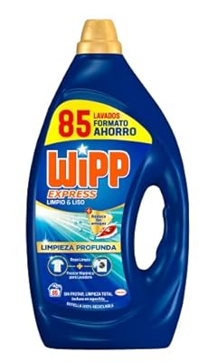 Wipp Express Detergente Líquido Limpio y Liso para lavadora  85 lavados   detergente líquido para lavadora para una limpieza profunda  jabón para ropa