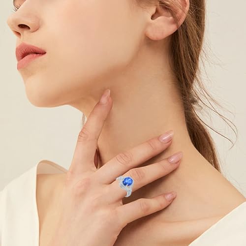 MRENITE Vintage 2ct Blue Star Sapphire Engagement Ring for Women Solid 10k 14k 18k Gold Promise Ring 6 rays Oval Star Gemstone Rings Christmas For Mom Wife Lover4